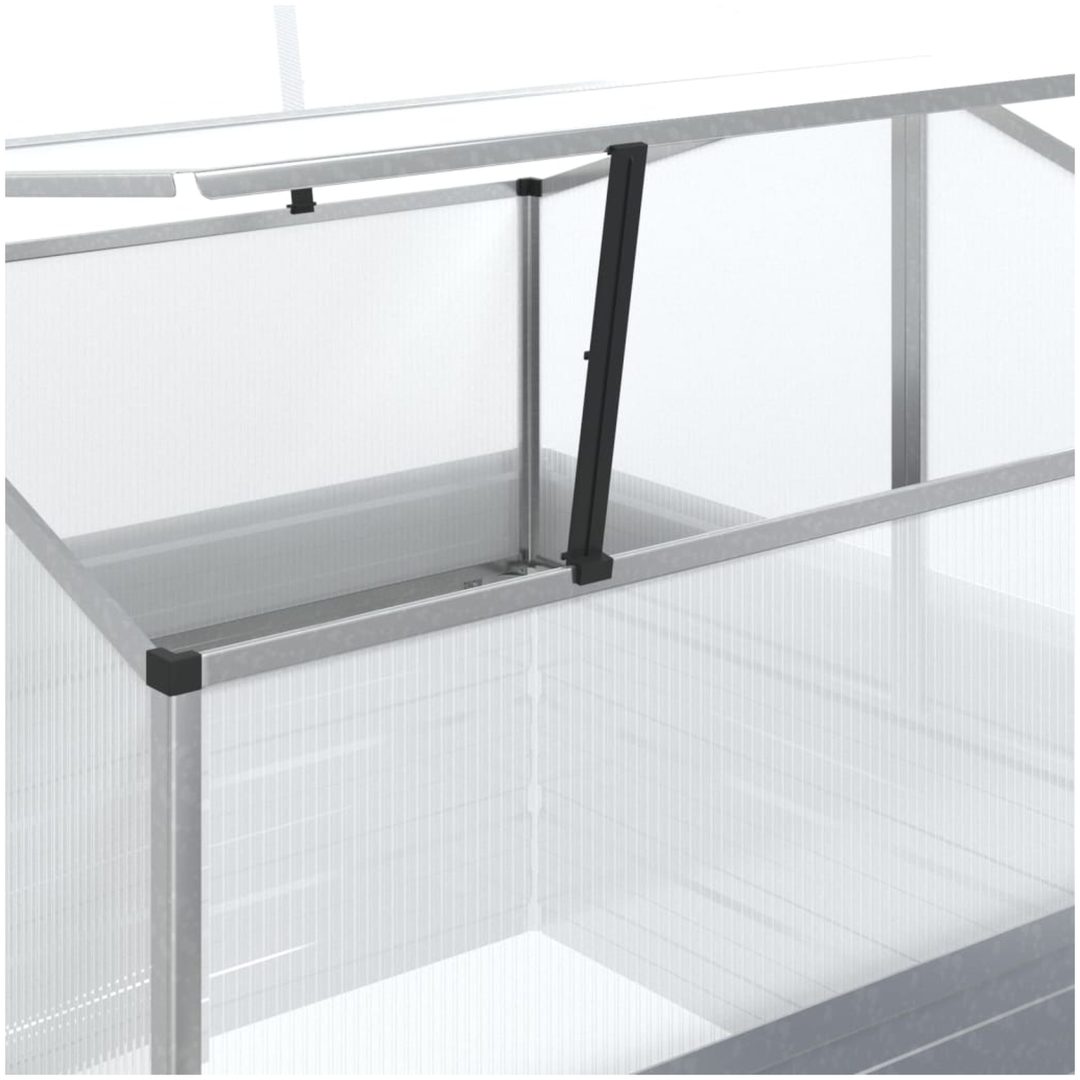 Upphöjd odlingslåda med växthus silver vidaXL 100 x 100 x 85 cm – bild 7