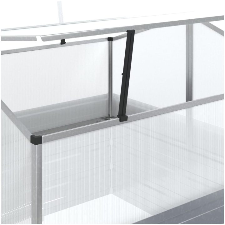 Upphöjd odlingslåda med växthus silver vidaXL 100 x 100 x 85 cm – bild 7