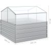 Upphöjd odlingslåda med växthus silver vidaXL 100 x 100 x 85 cm – miniatyr 8