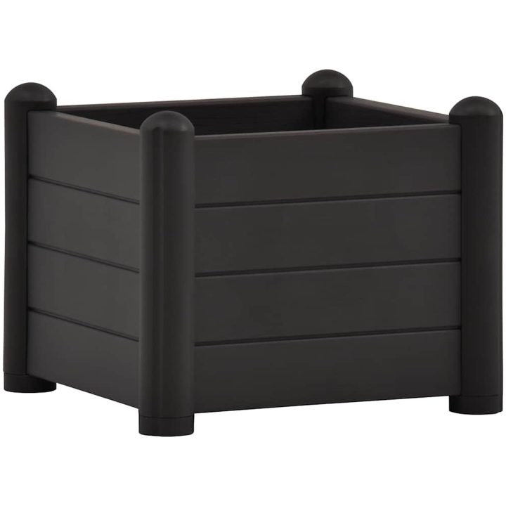 Upphöjd odlingslåda PP antracit vidaXL 43 x 43 x 35 cm – bild 2