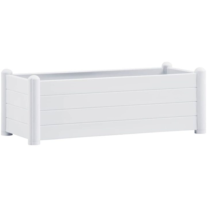 Upphöjd odlingslåda PP vit vidaXL 100 x 43 x 35 cm – bild 2