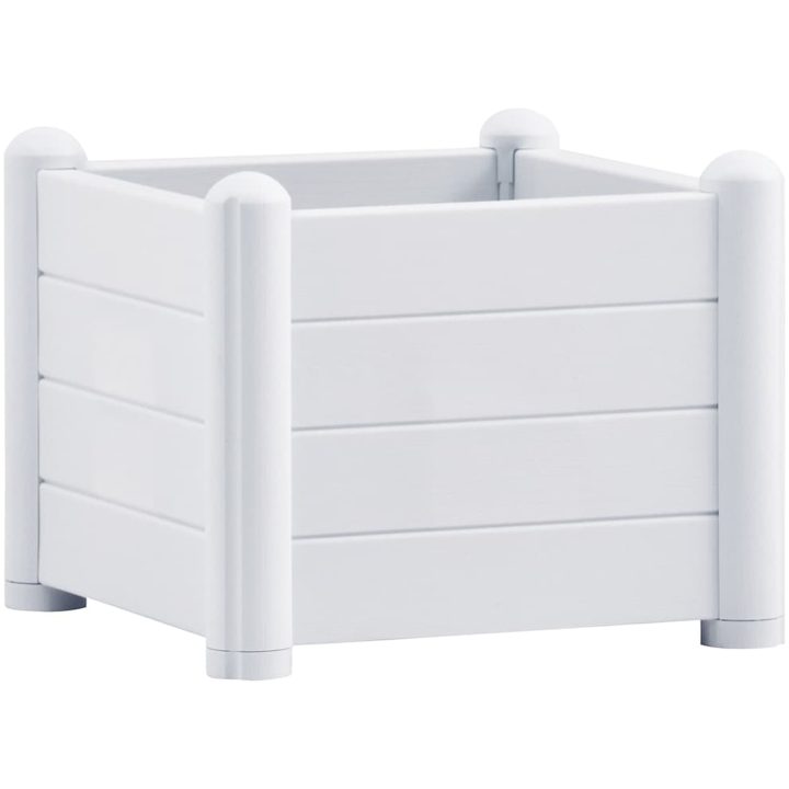 Upphöjd odlingslåda PP vit vidaXL 43 x 43 x 35 cm – bild 2
