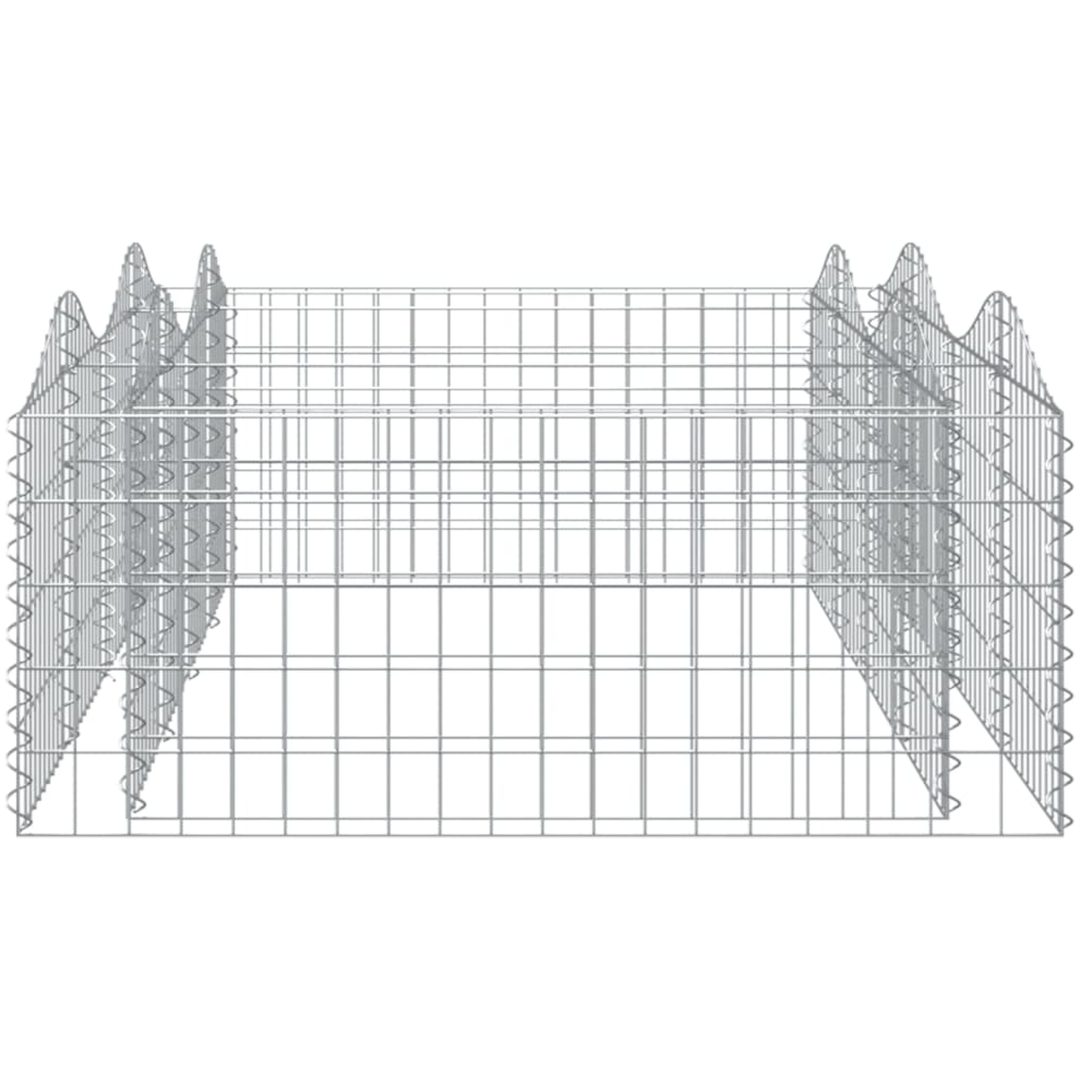 Upphöjd planteringsgabion galvaniserat järn vidaXL 200 x 100 x 50 cm – bild 4