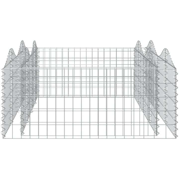 Upphöjd planteringsgabion galvaniserat järn vidaXL 200 x 100 x 50 cm – bild 4