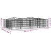 Upphöjd planteringsgabion galvaniserat järn vidaXL 200 x 100 x 50 cm – miniatyr 5