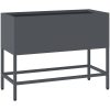 Upphöjd Trädgårdsplanterare Antracit Stål vidaXL 60 x 26 x 45 cm – miniatyr 2