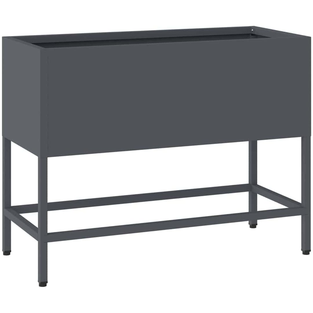 Upphöjd Trädgårdsplanterare Antracit Stål vidaXL 60 x 26 x 45 cm – bild 2