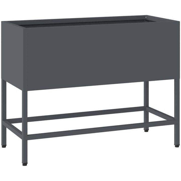 Upphöjd Trädgårdsplanterare Antracit Stål vidaXL 60 x 26 x 45 cm – bild 2