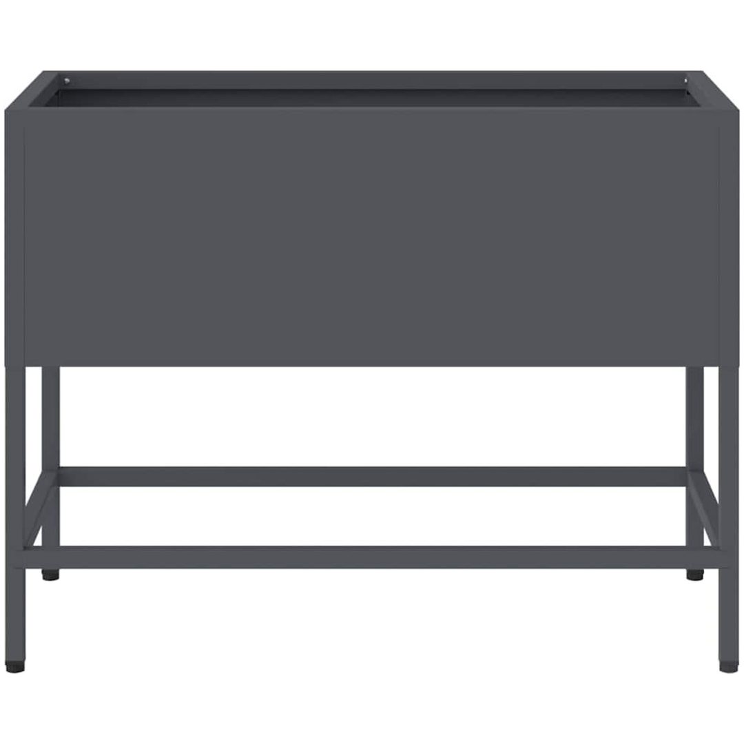 Upphöjd Trädgårdsplanterare Antracit Stål vidaXL 60 x 26 x 45 cm – bild 5