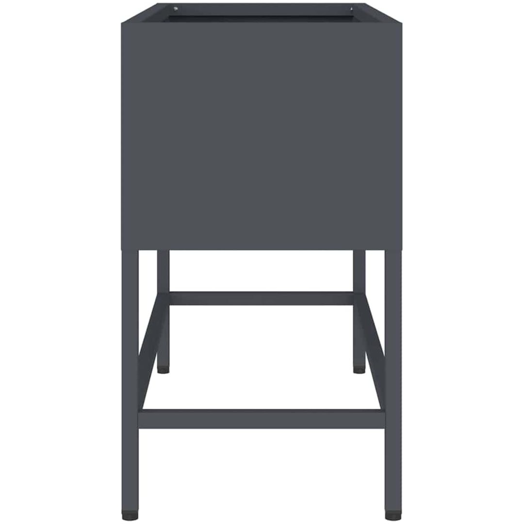 Upphöjd Trädgårdsplanterare Antracit Stål vidaXL 60 x 26 x 45 cm – bild 6