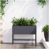 Upphöjd Trädgårdsplanterare Antracit Stål vidaXL 60 x 26 x 45 cm – miniatyr 1
