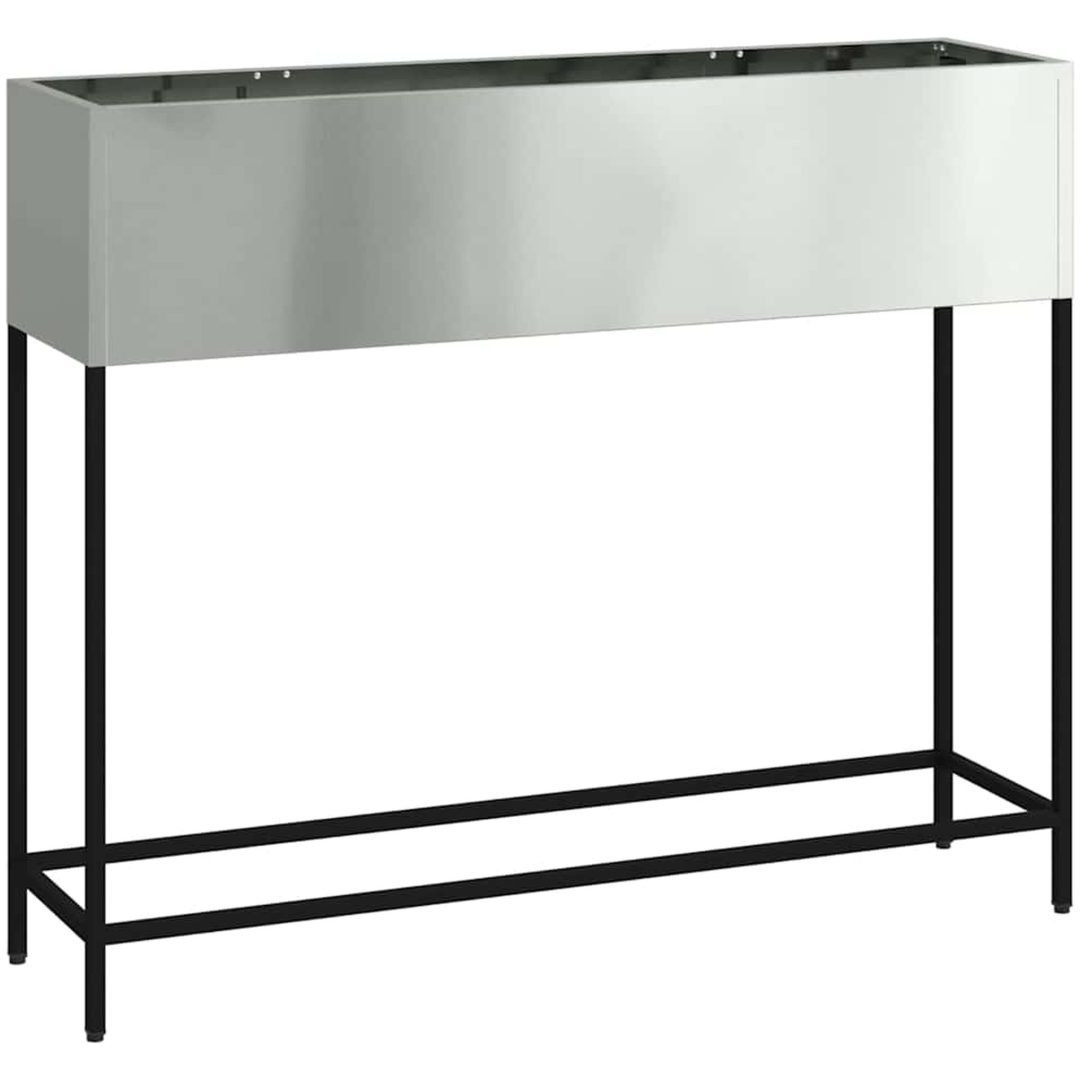 Upphöjd Trädgårdsplanterare Galvaniserad Stål vidaXL 100 x 26 x 82 cm – bild 2