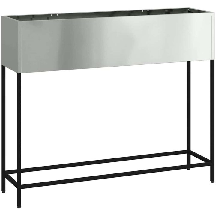 Upphöjd Trädgårdsplanterare Galvaniserad Stål vidaXL 100 x 26 x 82 cm – bild 2