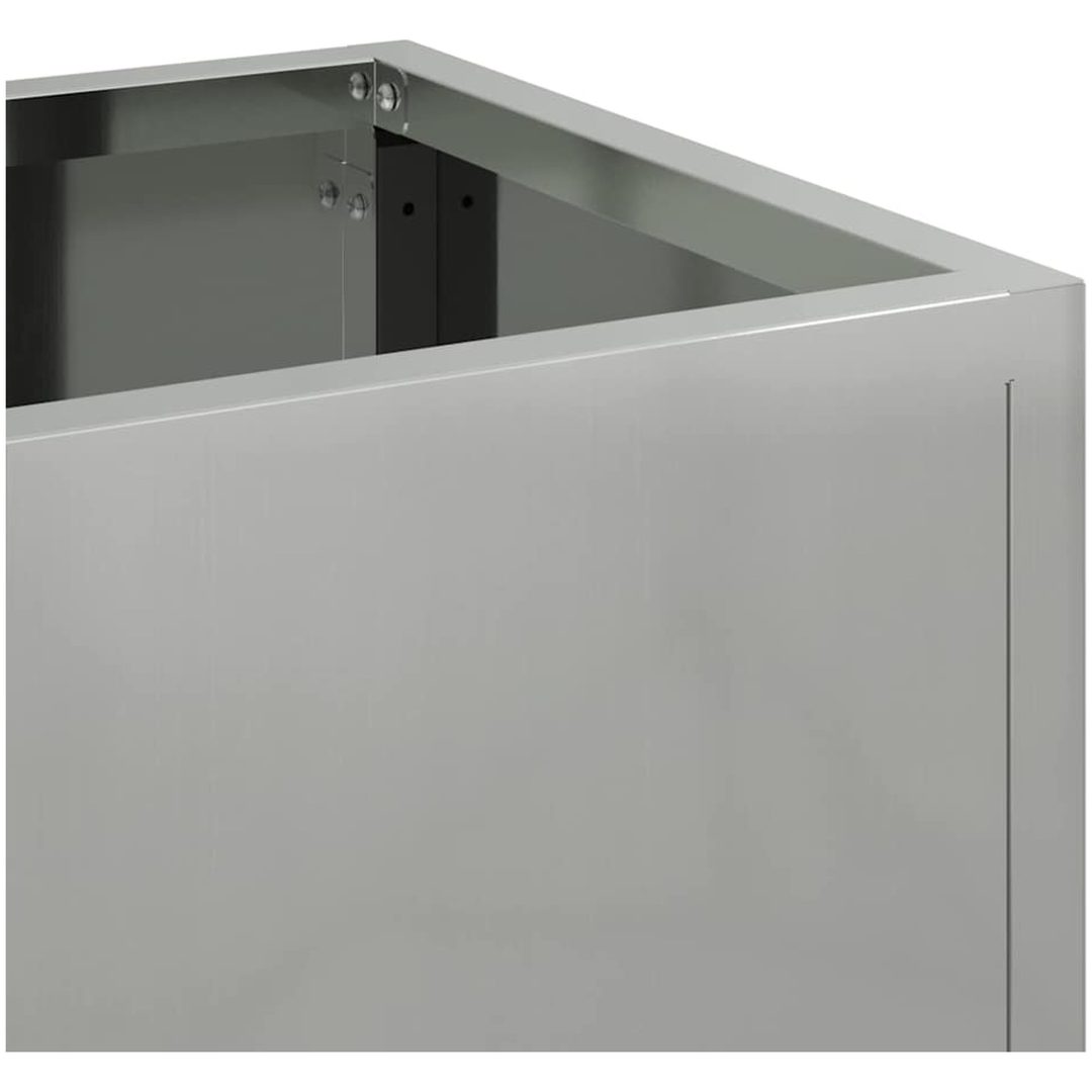 Upphöjd Trädgårdsplanterare Galvaniserad Stål vidaXL 100 x 26 x 82 cm – bild 8