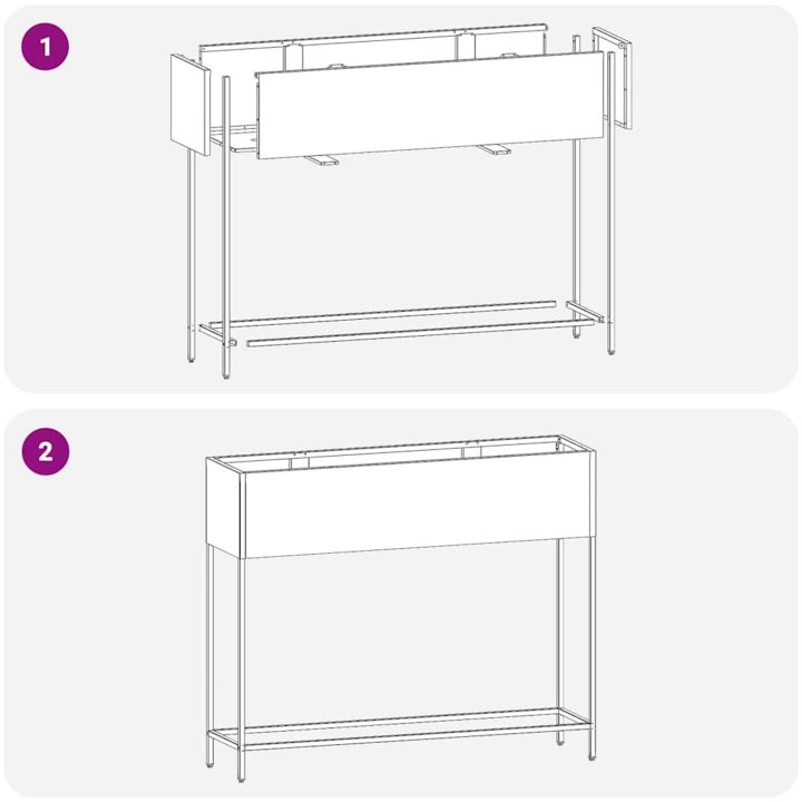 Upphöjd Trädgårdsplanterare Galvaniserad Stål vidaXL 100 x 26 x 82 cm – bild 10