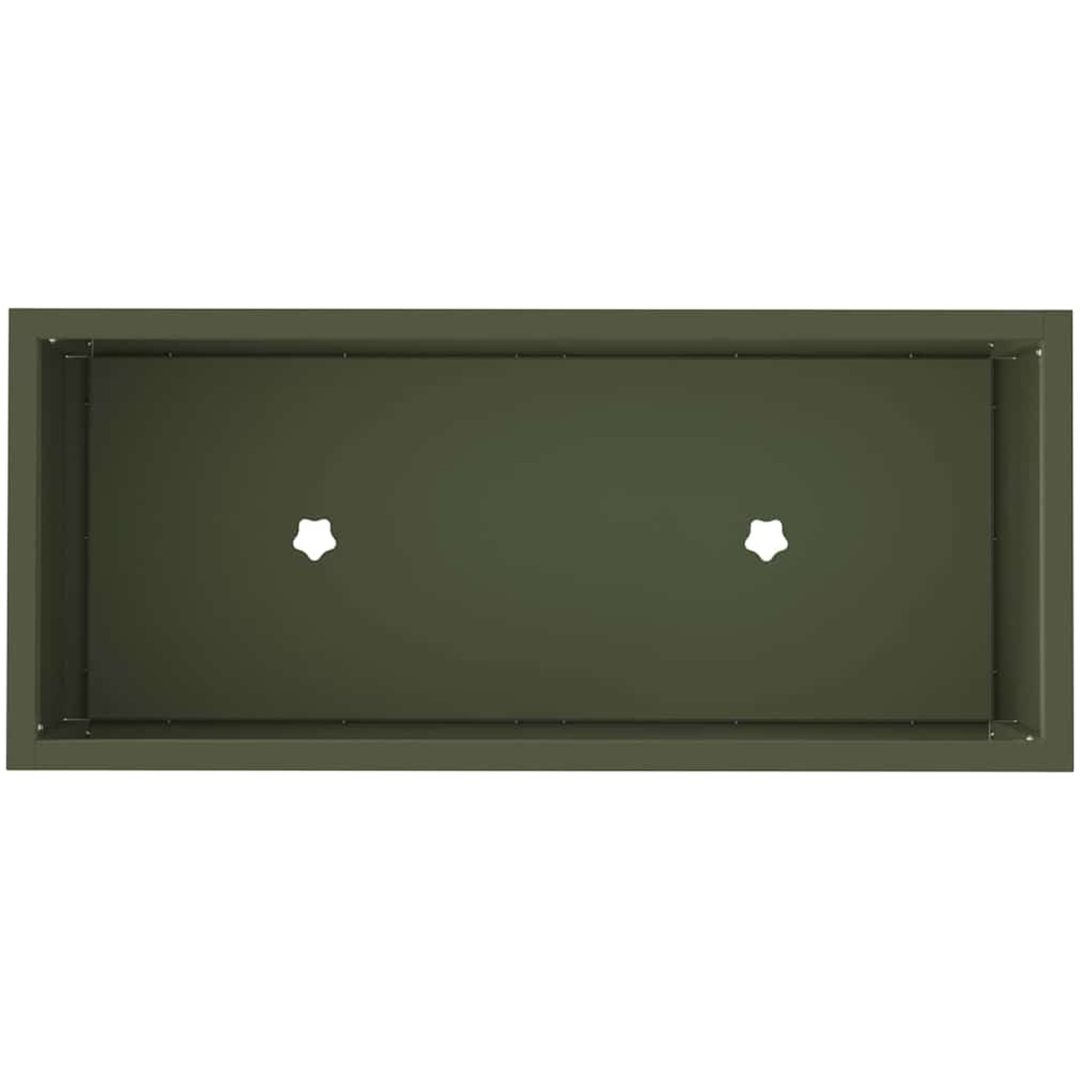 Upphöjd Trädgårdsplanterare Olivgrön Stål vidaXL 60 x 26 x 45 cm – bild 7