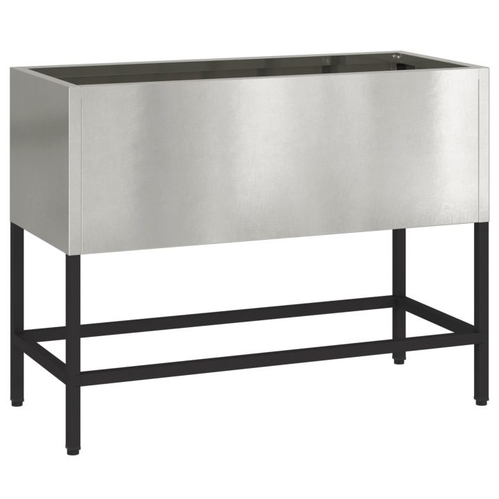 Upphöjd Trädgårdsplanterare Rostfritt Stål vidaXL 60 x 26 x 45 cm – bild 2