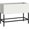 Upphöjd Trädgårdsplanterare Vit Stål vidaXL 60 x 26 x 45 cm – miniatyr 2