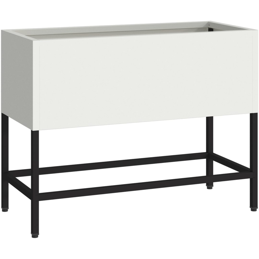 Upphöjd Trädgårdsplanterare Vit Stål vidaXL 60 x 26 x 45 cm – bild 2