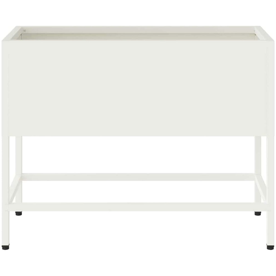 Upphöjd Trädgårdsplanterare Vit Stål vidaXL 60 x 26 x 45 cm – bild 5