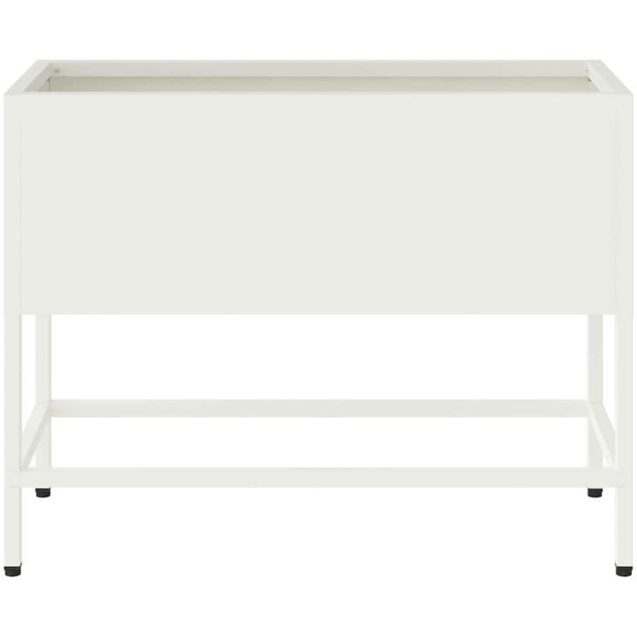 Upphöjd Trädgårdsplanterare Vit Stål vidaXL 60 x 26 x 45 cm – bild 5