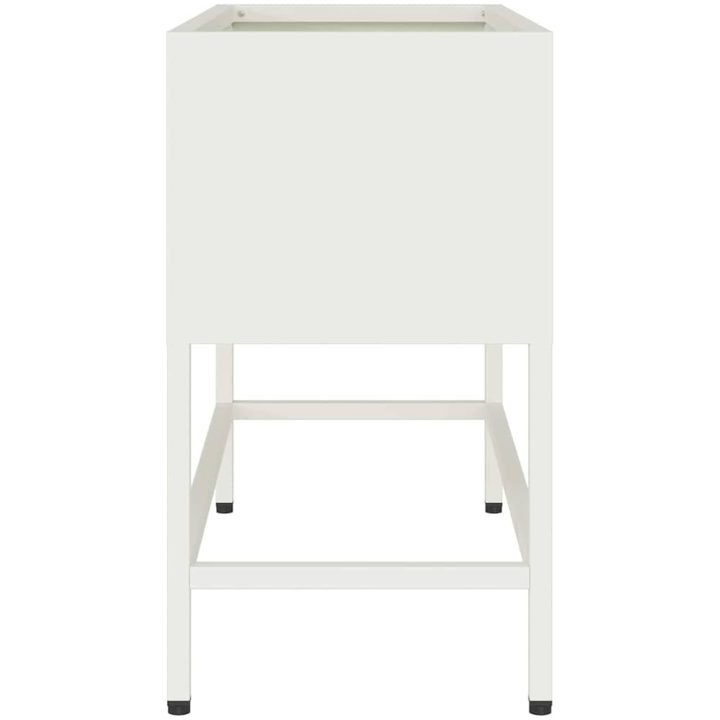 Upphöjd Trädgårdsplanterare Vit Stål vidaXL 60 x 26 x 45 cm – bild 6