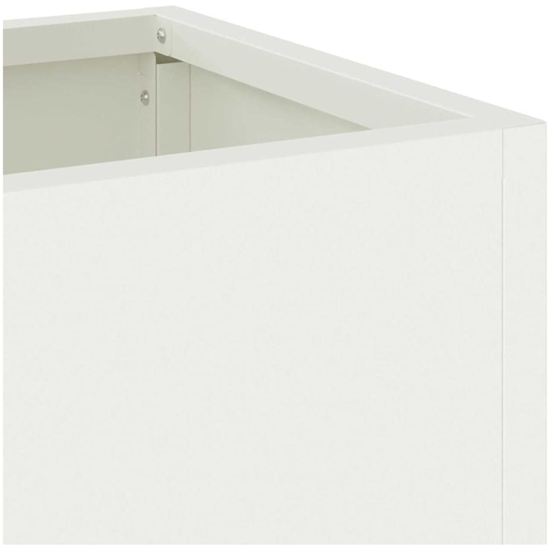 Upphöjd Trädgårdsplanterare Vit Stål vidaXL 60 x 26 x 45 cm – bild 8