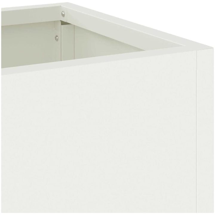 Upphöjd Trädgårdsplanterare Vit Stål vidaXL 60 x 26 x 45 cm – bild 8