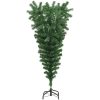 Uppochnedvänd plastgran med stativ grön 150 cm vidaXL 150 x 80 cm – miniatyr 2