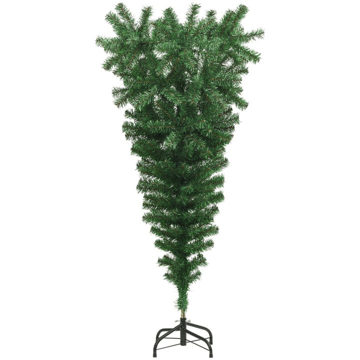 Uppochnedvänd plastgran med stativ grön 150 cm vidaXL 150 x 80 cm – bild 2