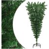 Uppochnedvänd plastgran med stativ grön 150 cm vidaXL 150 x 80 cm – miniatyr 1
