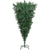 Uppochnedvänd plastgran med stativ grön 180 cm vidaXL 180 x 90 cm – miniatyr 2
