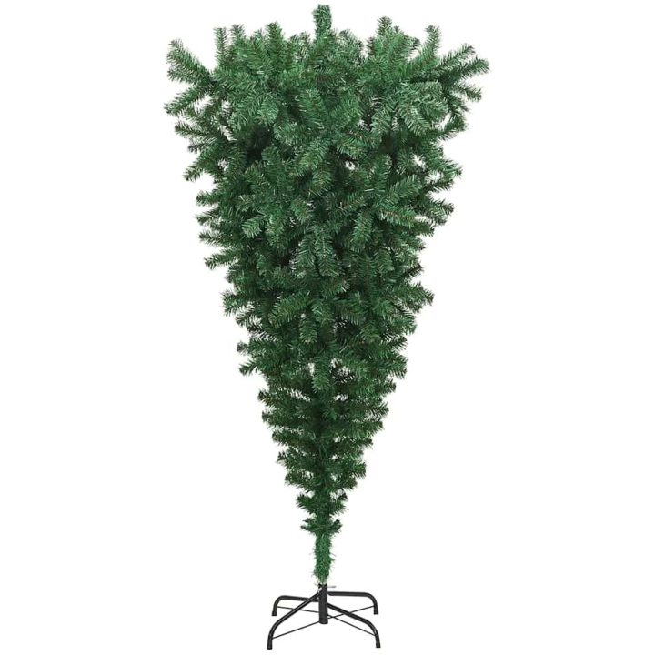 Uppochnedvänd plastgran med stativ grön 180 cm vidaXL 180 x 90 cm – bild 2