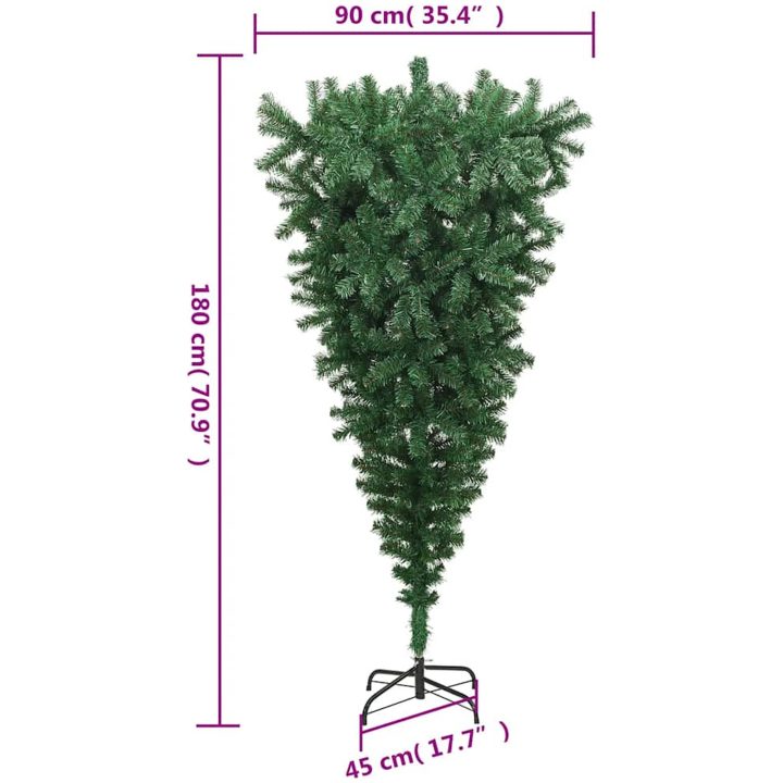 Uppochnedvänd plastgran med stativ grön 180 cm vidaXL 180 x 90 cm – bild 7