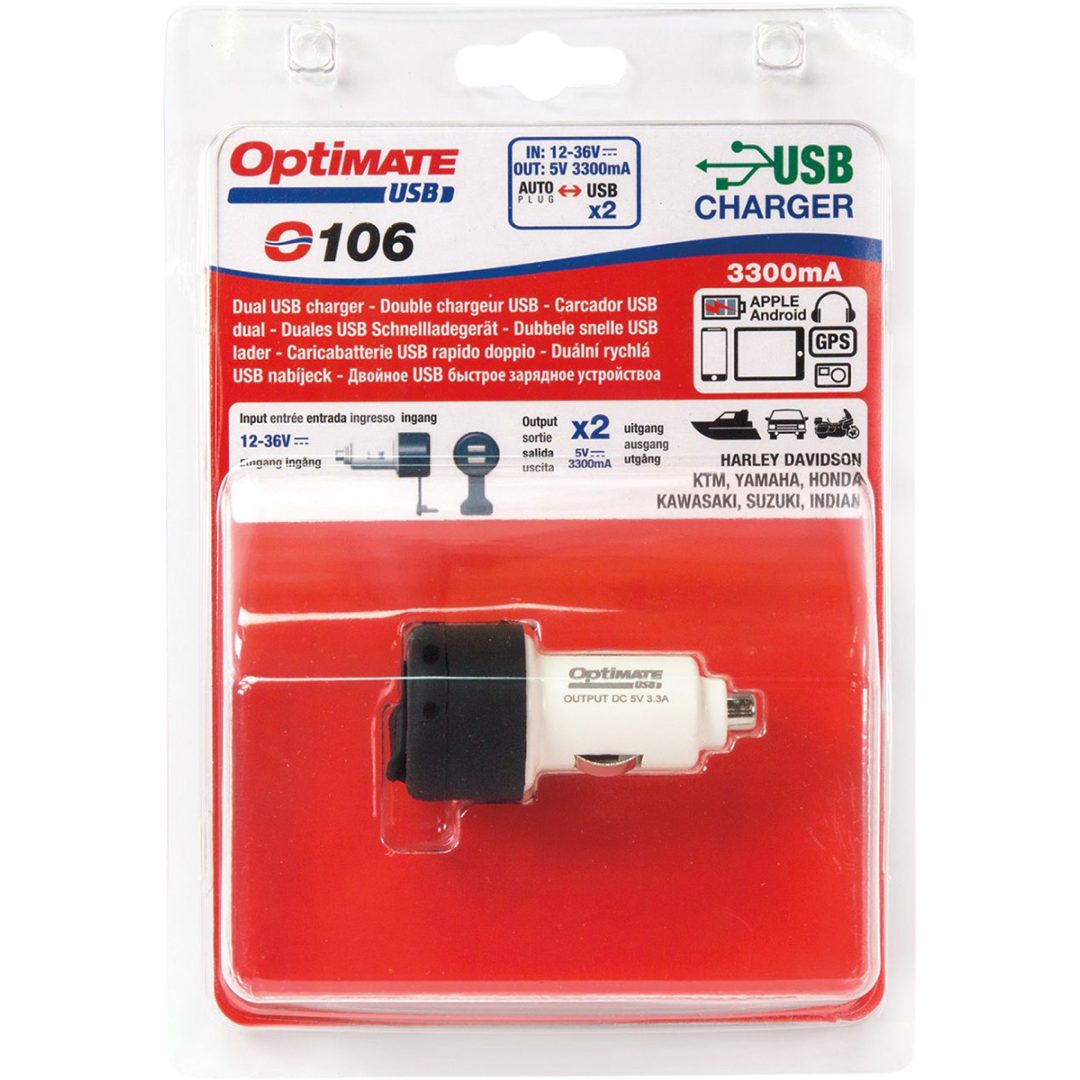 USB Fast Charge för cigguttag 2.1A TECMATE 2.1A singel 1a dual – bild 3