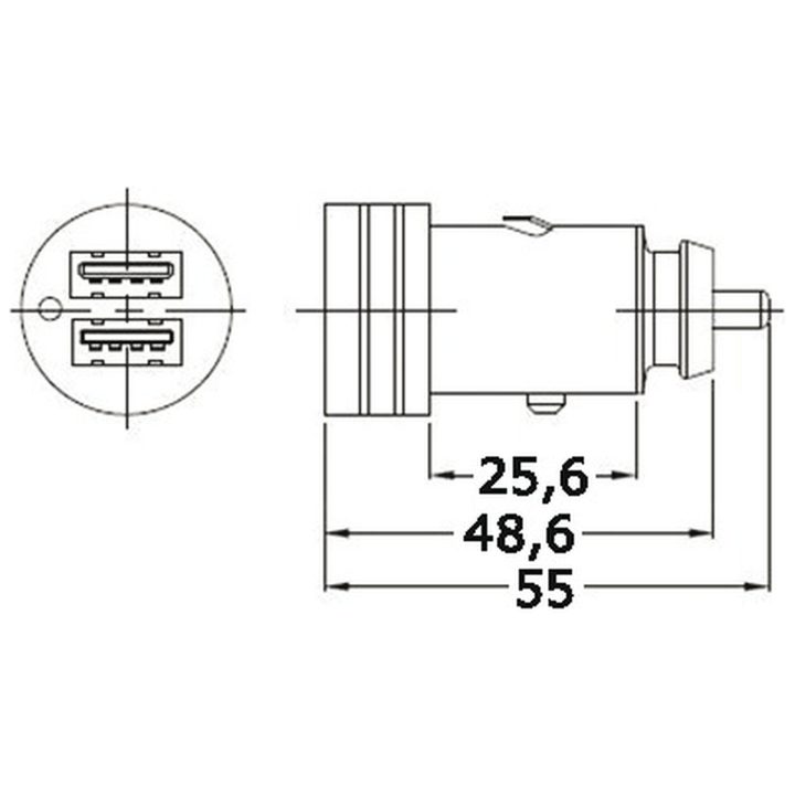 USB-uttag Dubbelt 12 24V Osculati – bild 2