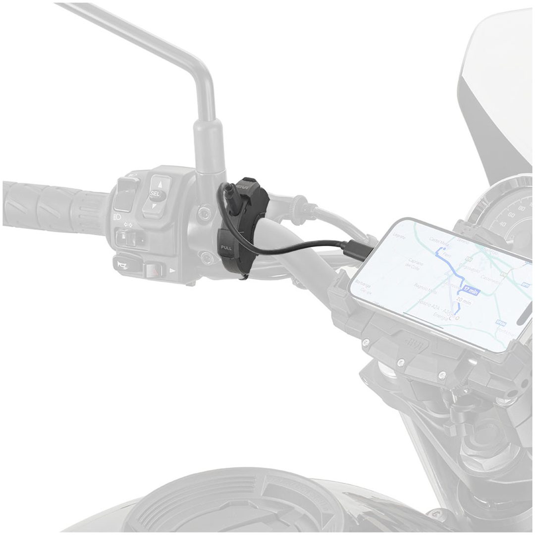 USB-uttag Handlebar USB USB-C Electrical Outlet Givi Styren 8-35 mm