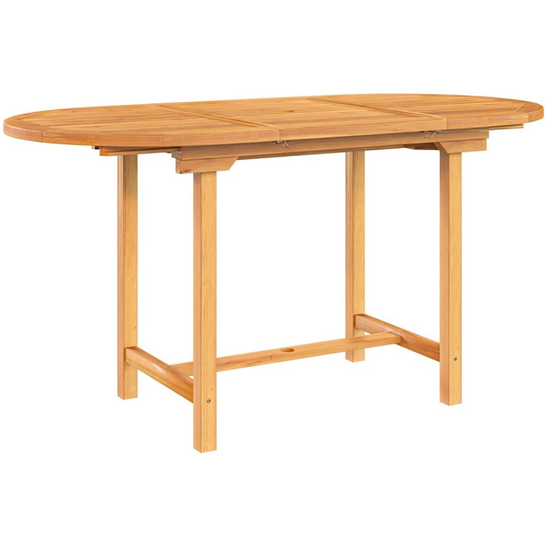 Utdragbart trädgårdsbord 110- massiv teak vidaXL 160 x 80 x 75 cm – bild 2
