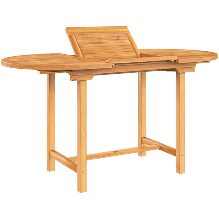 Utdragbart trädgårdsbord 110- massiv teak vidaXL 160 x 80 x 75 cm – bild 4