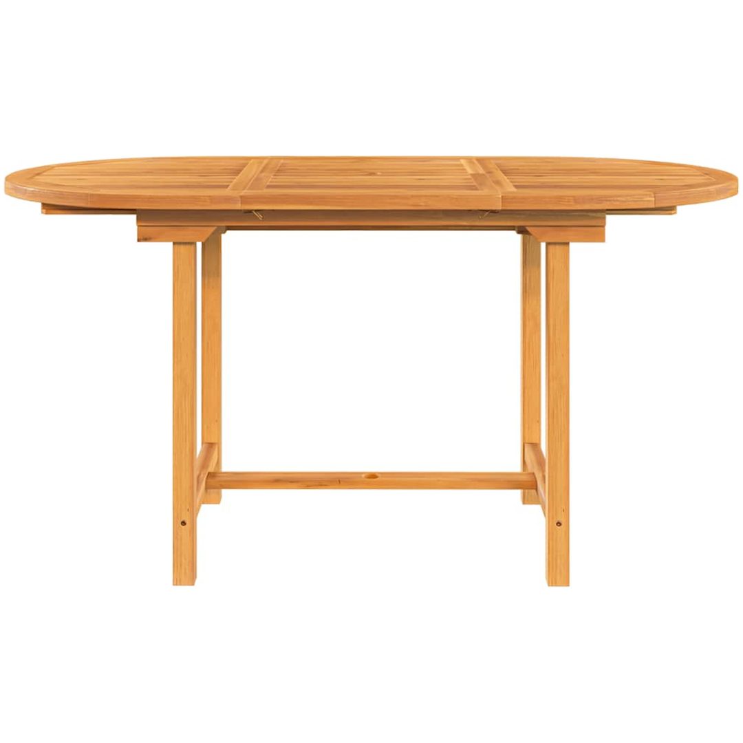 Utdragbart trädgårdsbord 110- massiv teak vidaXL 160 x 80 x 75 cm – bild 5