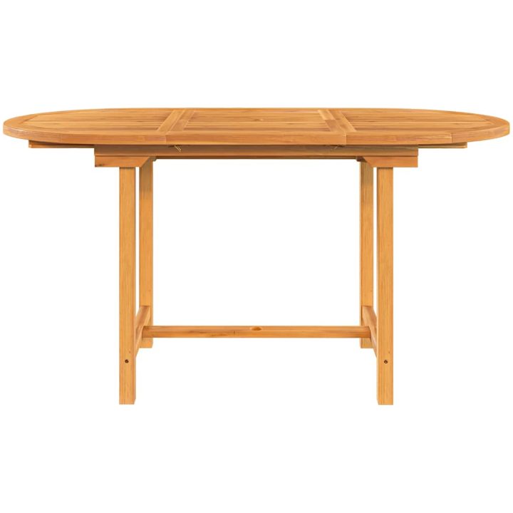 Utdragbart trädgårdsbord 110- massiv teak vidaXL 160 x 80 x 75 cm – bild 5
