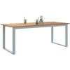 Ute Dining Bord Grå Stål & Massiv Akacia vidaXL 200 x 90 x 75 cm – miniatyr 3