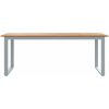 Ute Dining Bord Grå Stål & Massiv Akacia vidaXL 200 x 90 x 75 cm – miniatyr 5