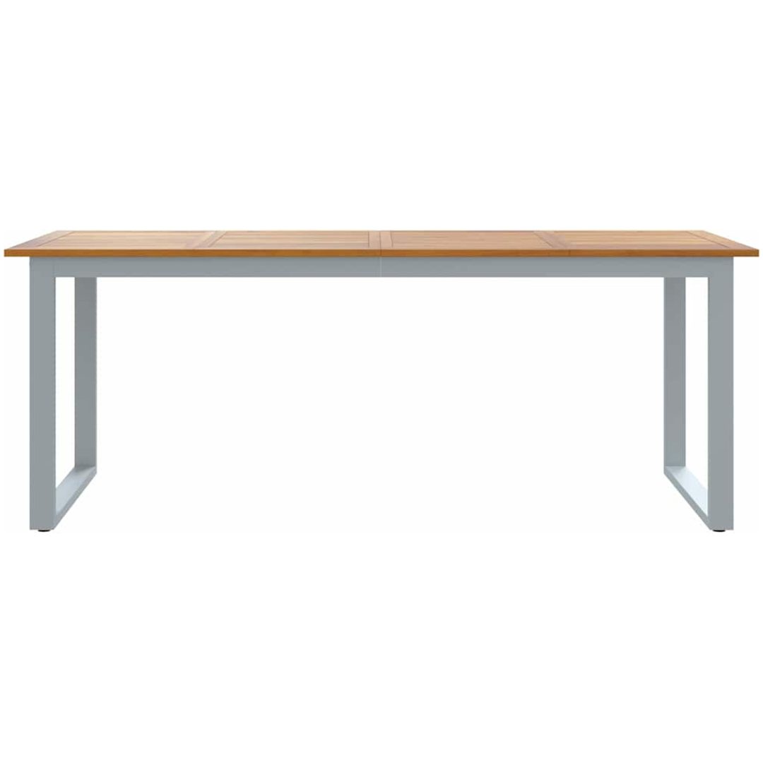 Ute Dining Bord Grå Stål & Massiv Akacia vidaXL 200 x 90 x 75 cm – bild 5