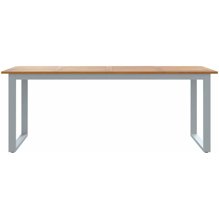 Ute Dining Bord Grå Stål & Massiv Akacia vidaXL 200 x 90 x 75 cm – bild 5