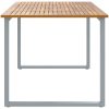 Ute Dining Bord Grå Stål & Massiv Akacia vidaXL 200 x 90 x 75 cm – miniatyr 6