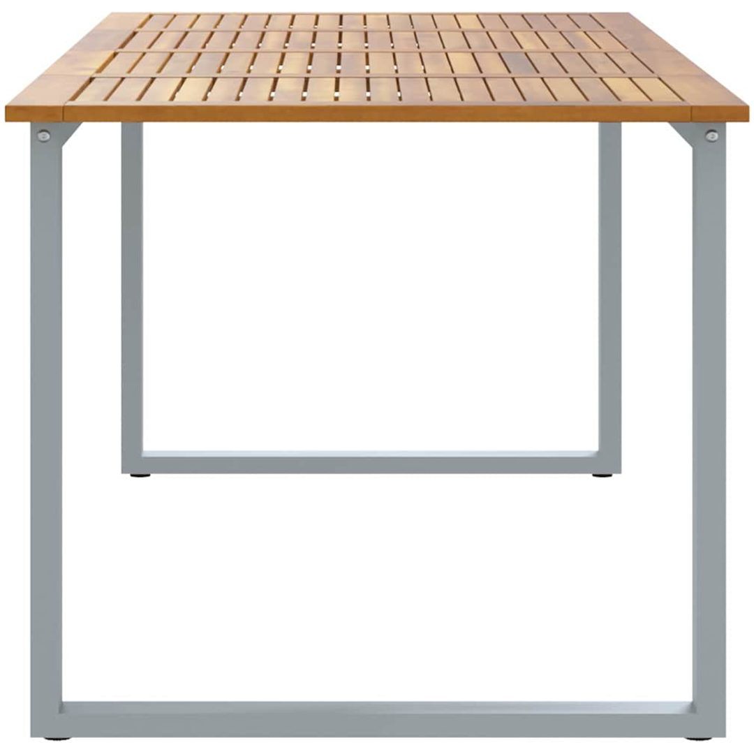 Ute Dining Bord Grå Stål & Massiv Akacia vidaXL 200 x 90 x 75 cm – bild 6