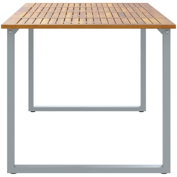 Ute Dining Bord Grå Stål & Massiv Akacia vidaXL 200 x 90 x 75 cm – bild 6