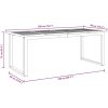 Ute Dining Bord Grå Stål & Massiv Akacia vidaXL 200 x 90 x 75 cm – miniatyr 9