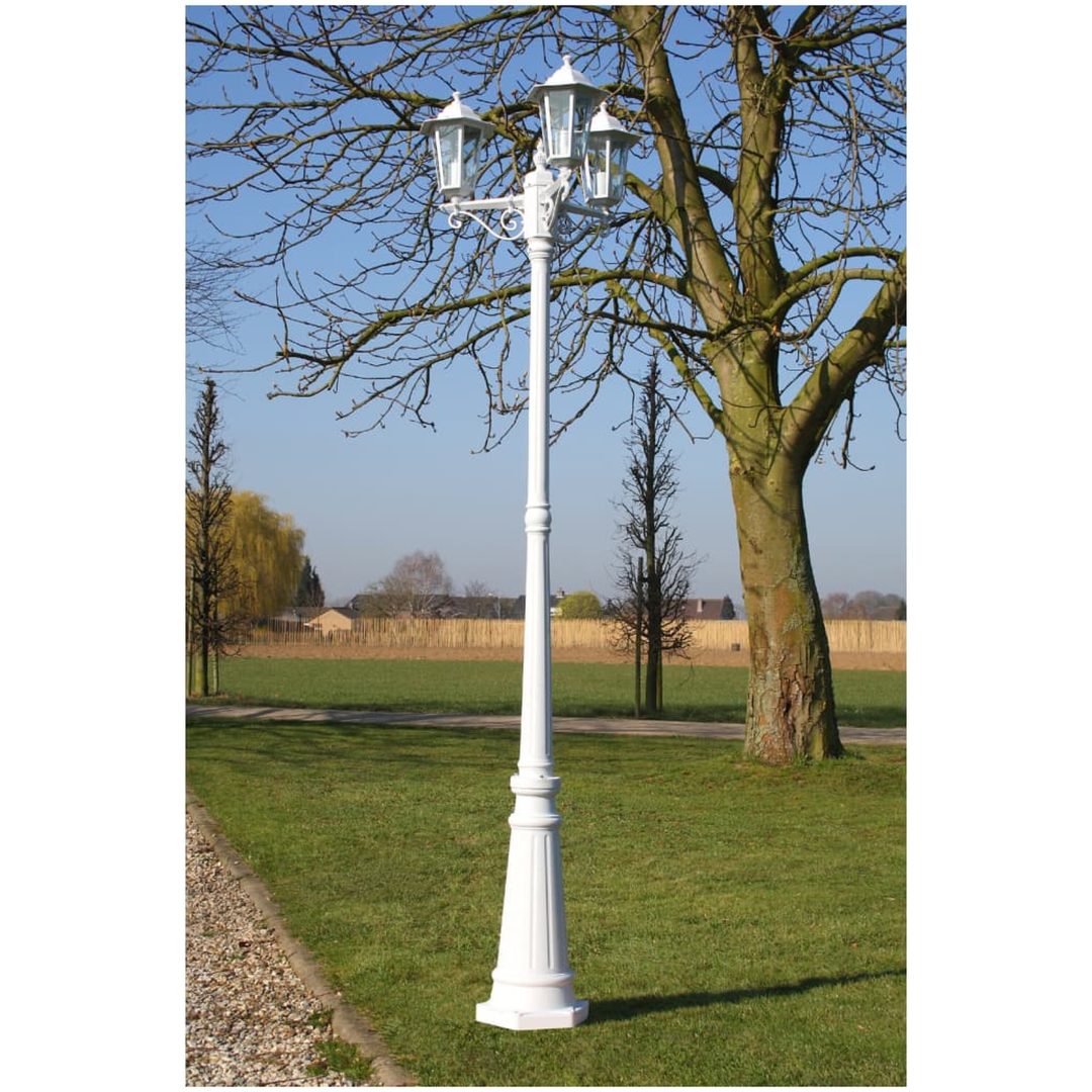 Utebelysning Kingston 3-armad 215 cm Vit vidaXL